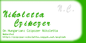 nikoletta czipczer business card
